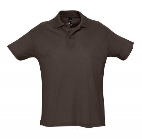 Рубашка поло мужская Summer 170 темно-коричневая (шоколад), размер XXL