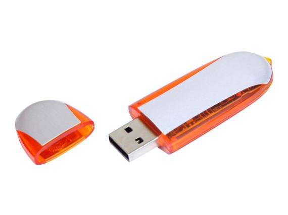 USB 2.0- флешка промо на 8 Гб овальной формы