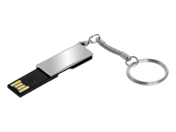 USB 2.0- флешка на 8 Гб с поворотным механизмом и зеркальным покрытием