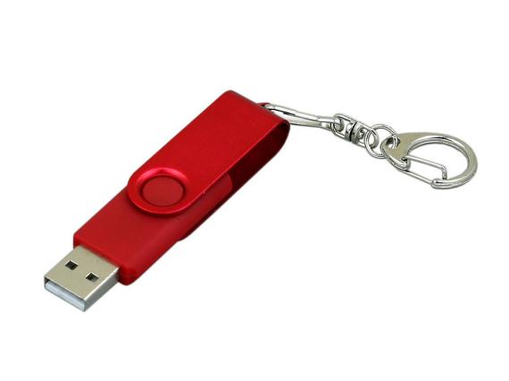 USB 3.0- флешка промо на 64 Гб с поворотным механизмом и однотонным металлическим клипом