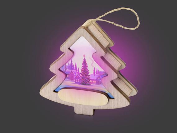 Новогодняя подвеска с подсветкой «Ёлочка» с индивидуальным дизайном