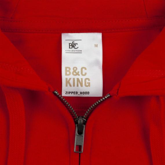 Толстовка с капюшоном на молнии унисекс King, красная, размер M