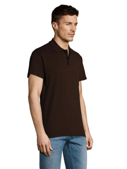 Рубашка поло мужская Summer 170 темно-коричневая (шоколад), размер XXL