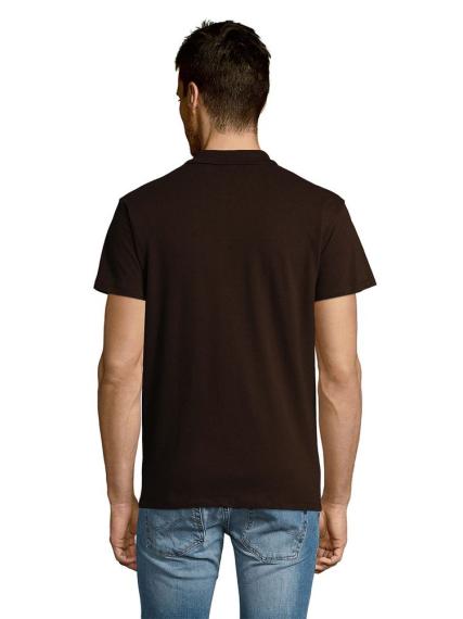 Рубашка поло мужская Summer 170 темно-коричневая (шоколад), размер XL