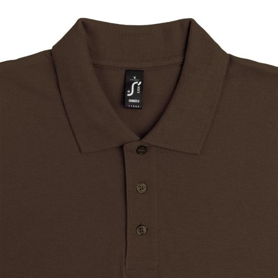 Рубашка поло мужская Summer 170 темно-коричневая (шоколад), размер L