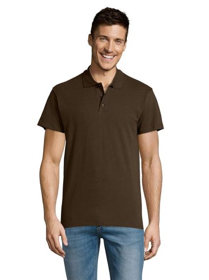 Рубашка поло мужская Summer 170 темно-коричневая (шоколад), размер L