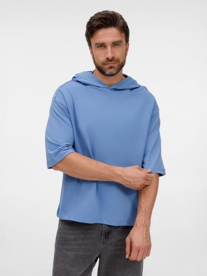Футболка оверсай унисекс с капюшоном Neofit, синяя, размер XL/XXL