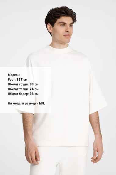 Футболка оверсайз унисекс T9, молочно-белая, размер XL/XXL