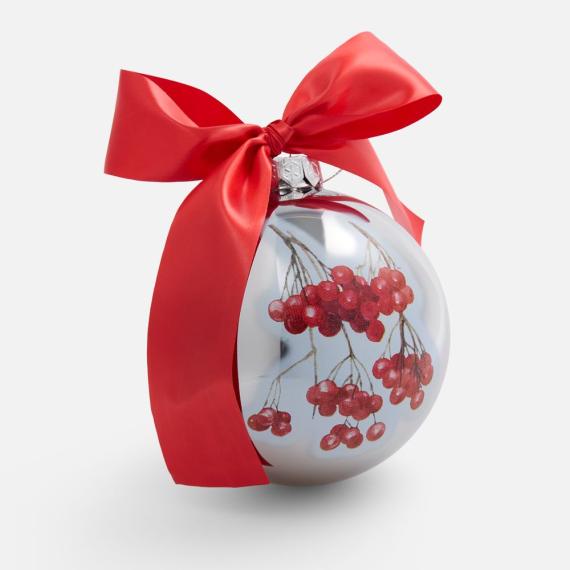 Елочный шар Finery Gloss, 8 см, глянцевый серебристый