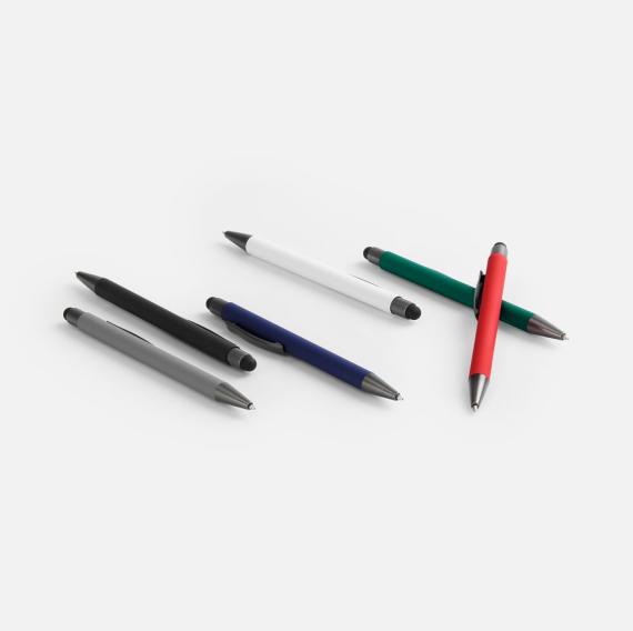 Ручка шариковая Atento Soft Touch Stylus со стилусом, черная