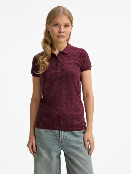 Рубашка поло женская Brandy Women, бордовая с белым, размер L