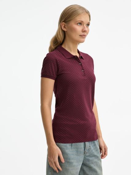 Рубашка поло женская Brandy Women, бордовая с белым, размер L