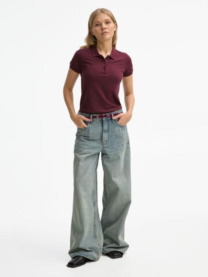 Рубашка поло женская Brandy Women, бордовая с белым, размер L