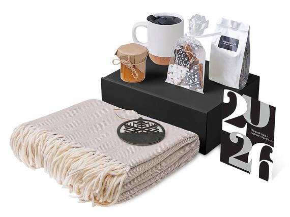 Подарочный набор «Re:Nest» с пледом, кружкой и вареньем