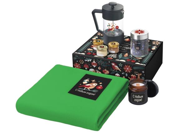 Подарочный набор «Re:Moments» с пледом, френчпрессом и медом