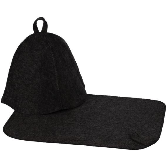 Набор для бани Heat Off с ковриком, черный