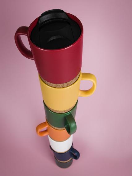 Кружка с пробковой подставкой Corky Walk, оранжевая