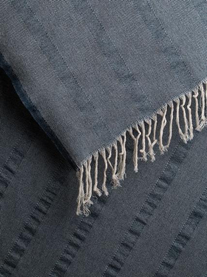 Плед «Сенеж», серо-синий