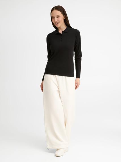 Рубашка поло женская с длинным рукавом Perfect LSL Women черная, размер S