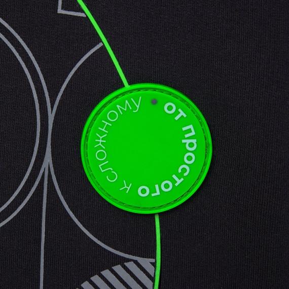 Футболка оверсайз с двойным рукавом Kosmos, черная, размер M/L