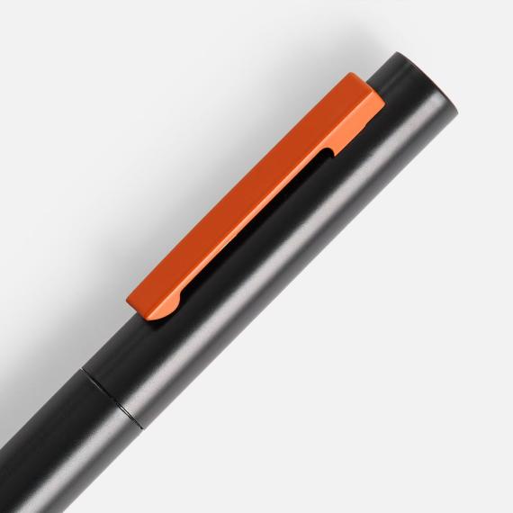 Ручка шариковая Inkolor, черная с оранжевым