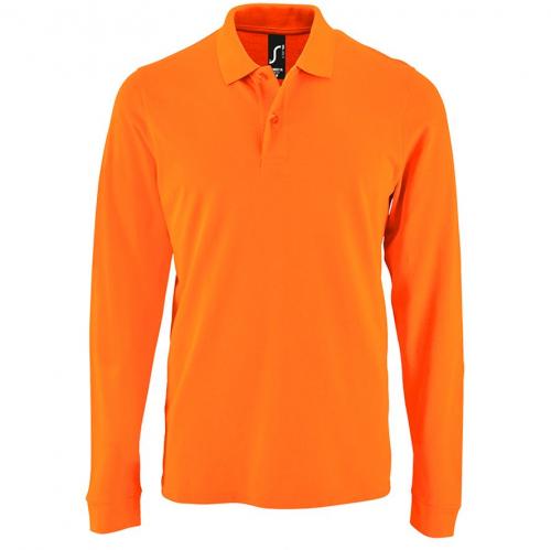 Рубашка поло мужская с длинным рукавом Perfect LSL Men оранжевая, размер M