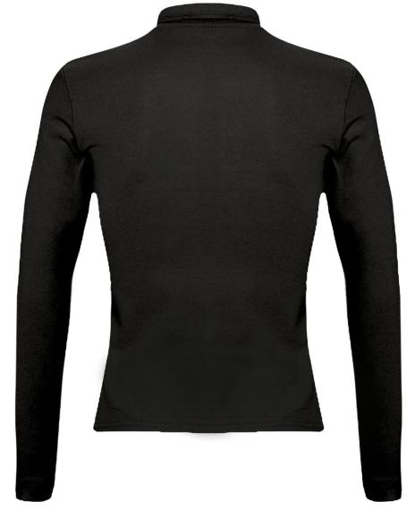 Рубашка поло женская с длинным рукавом Podium 210 черная, размер S