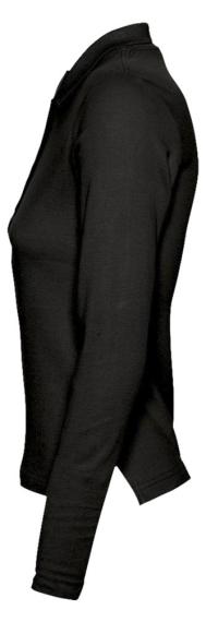 Рубашка поло женская с длинным рукавом Podium 210 черная, размер S