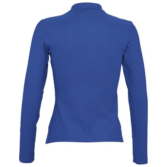 Рубашка поло женская с длинным рукавом Podium 210 ярко-синяя, размер S