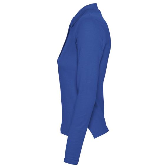 Рубашка поло женская с длинным рукавом Podium 210 ярко-синяя, размер S