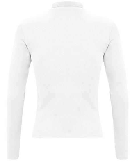Рубашка поло женская с длинным рукавом Podium 210 белая, размер L