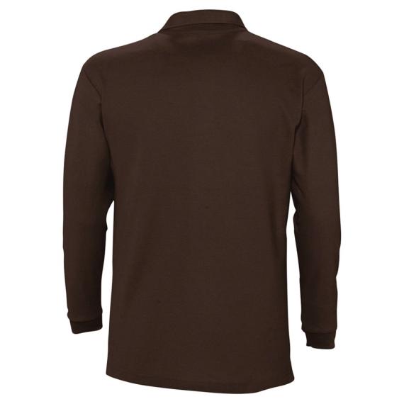 Рубашка поло мужская с длинным рукавом Winter II 210 шоколадно-коричневая, размер XXL