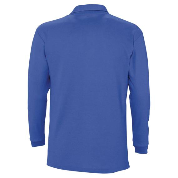 Рубашка поло мужская с длинным рукавом Winter II 210 ярко-синяя, размер M