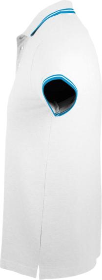 Рубашка поло мужская Pasadena Men 200 с контрастной отделкой белая с голубым, размер XL